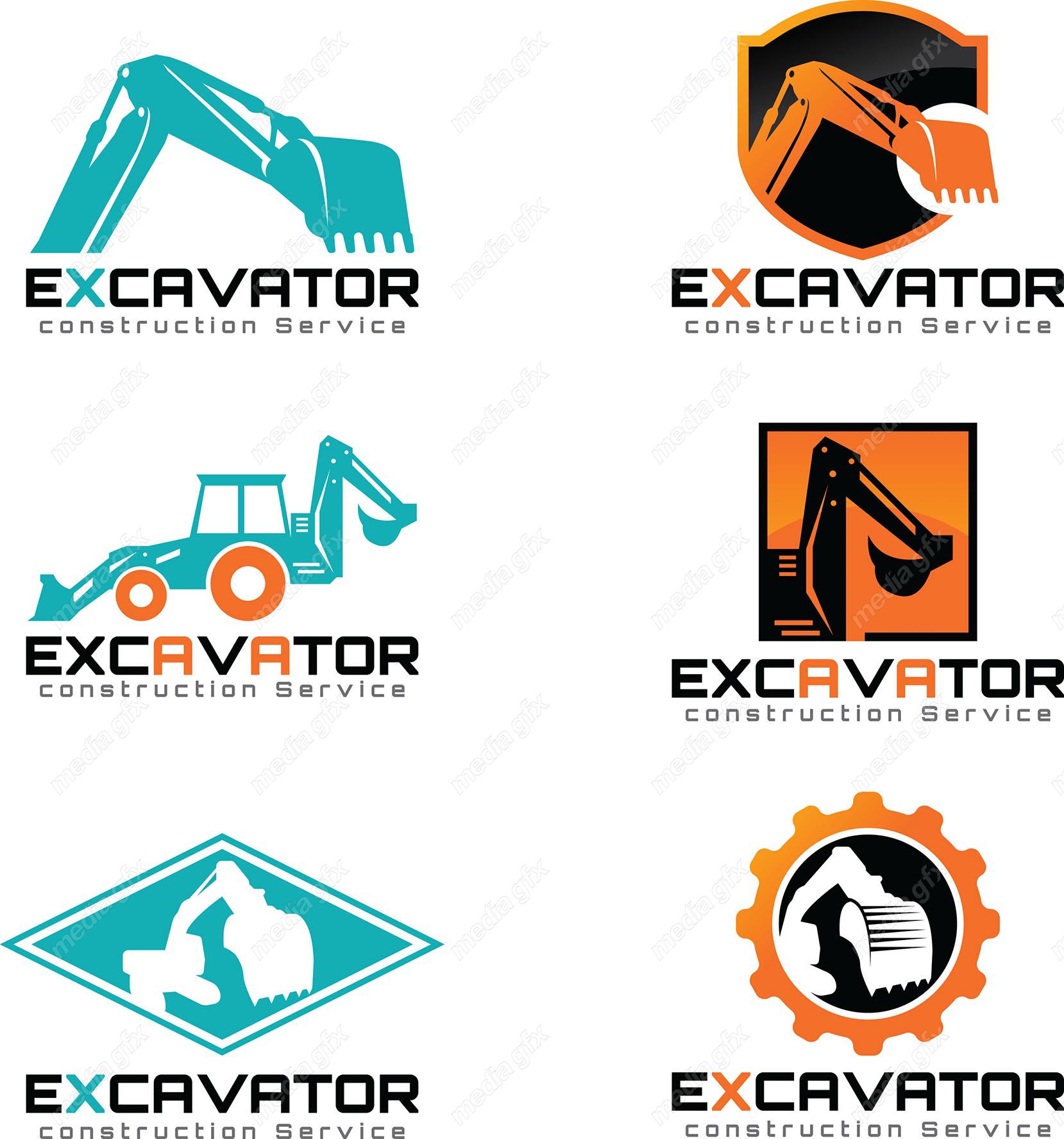 وکتور لوگوی معدن، بیل مکانیکی و بولدوزر  MV005070