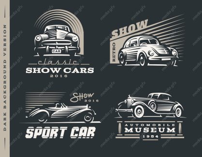 وکتور طرح لوگوی ماشین یا خودروی قدیمی و نوستالژیک MV005096