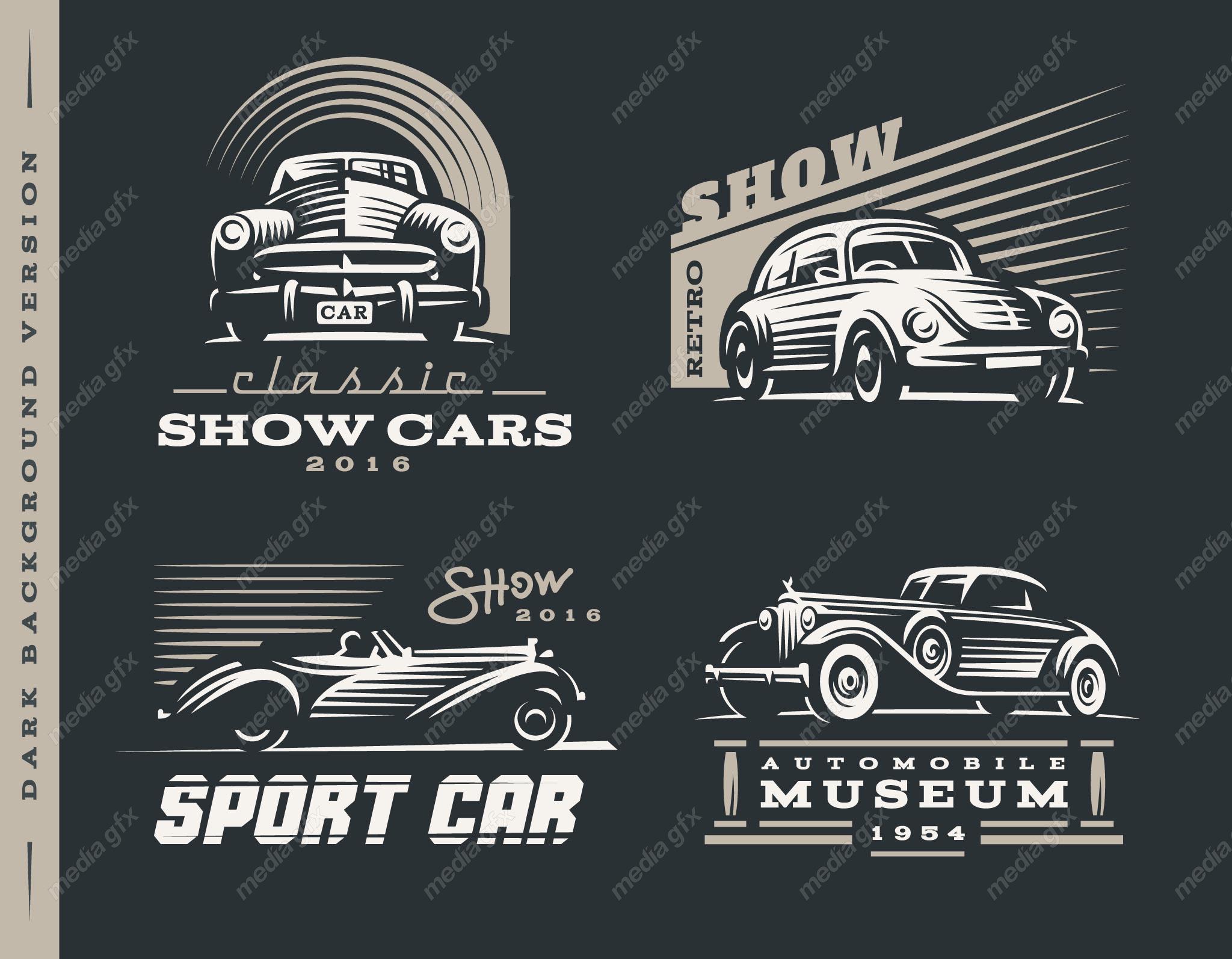 وکتور طرح لوگوی ماشین یا خودروی قدیمی و نوستالژیک MV005096