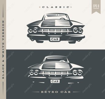 وکتور طرح لوگوی ماشین یا خودروی قدیمی و نوستالژیک MV005098