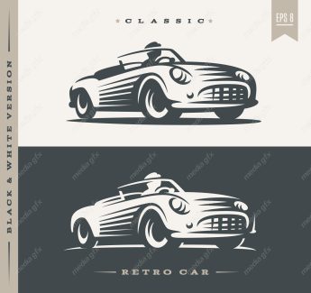 وکتور طرح لوگوی ماشین یا خودروی قدیمی و نوستالژیک MV005099