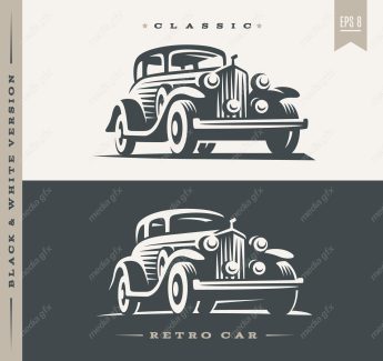 وکتور طرح لوگوی ماشین یا خودروی قدیمی و نوستالژیک MV005100