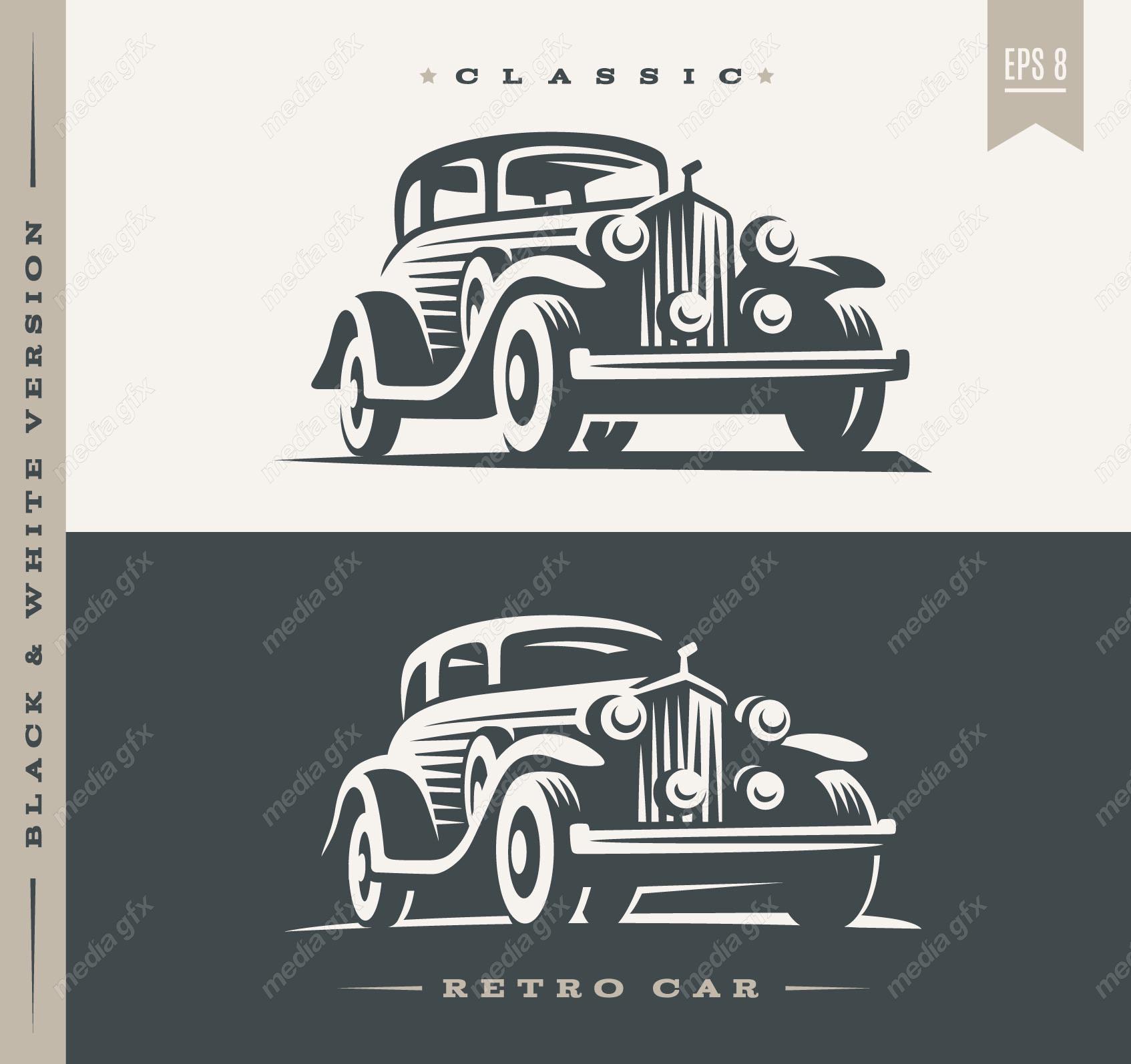 وکتور طرح لوگوی ماشین یا خودروی قدیمی و نوستالژیک MV005100