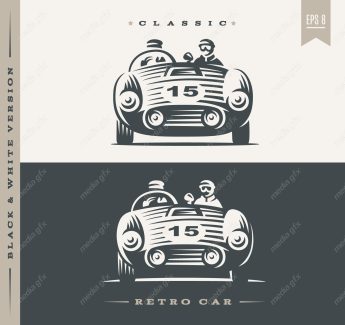 وکتور طرح لوگوی ماشین یا خودروی قدیمی و نوستالژیک MV005101