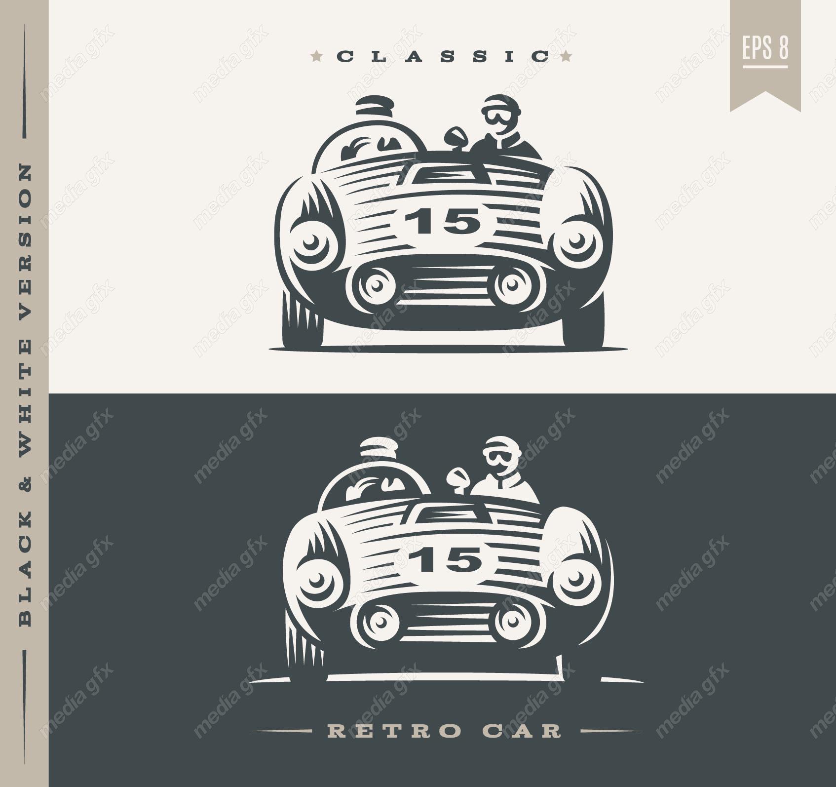 وکتور طرح لوگوی ماشین یا خودروی قدیمی و نوستالژیک MV005101