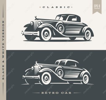 وکتور طرح لوگوی ماشین یا خودروی قدیمی و نوستالژیک MV005102