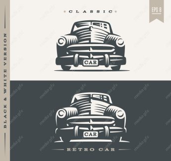 وکتور طرح لوگوی ماشین یا خودروی قدیمی و نوستالژیک MV005103