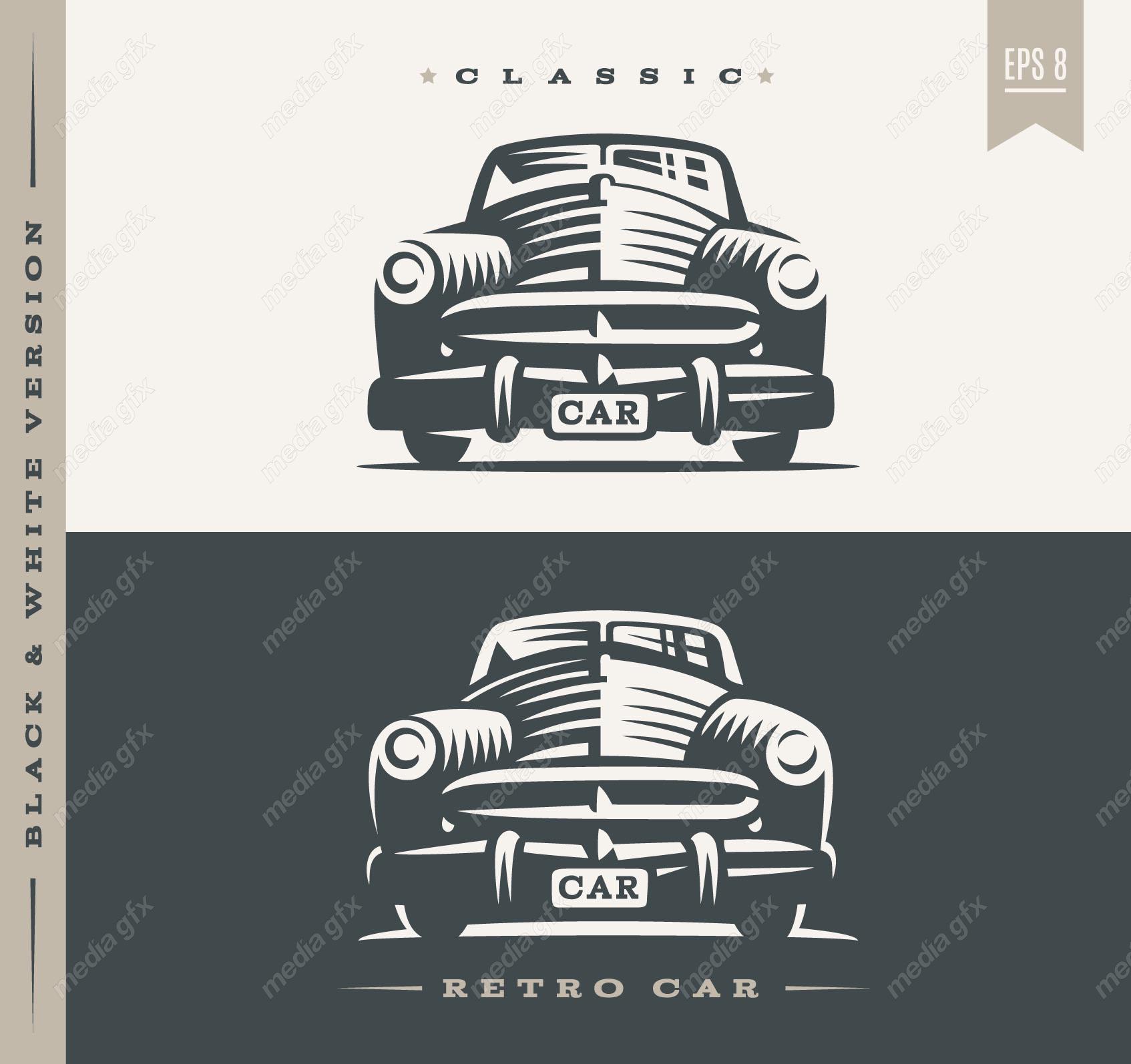 وکتور طرح لوگوی ماشین یا خودروی قدیمی و نوستالژیک MV005103