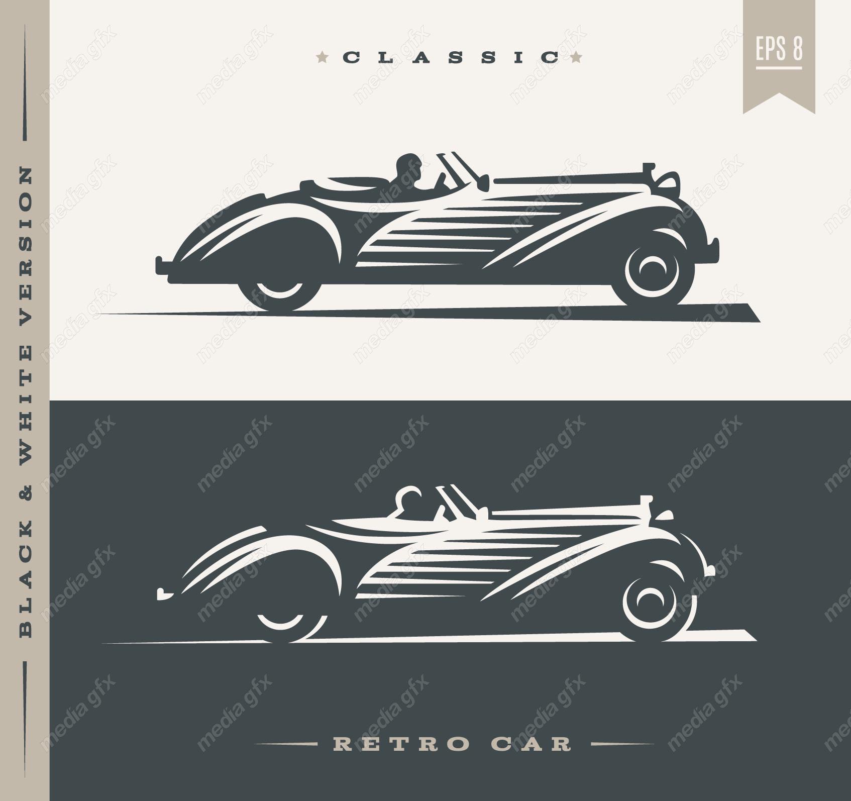 وکتور طرح لوگوی ماشین یا خودروی قدیمی و نوستالژیک MV005104