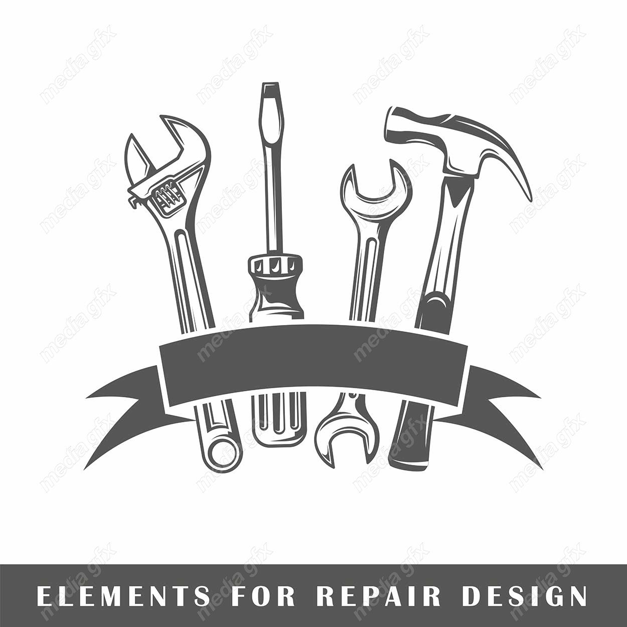 وکتور ابزار – چکش، پیچ گوشتی، آچار فرانسه MV005117