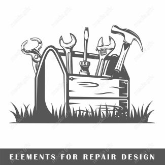 وکتور جعبه ابزار چوبی تک رنگ MV005123