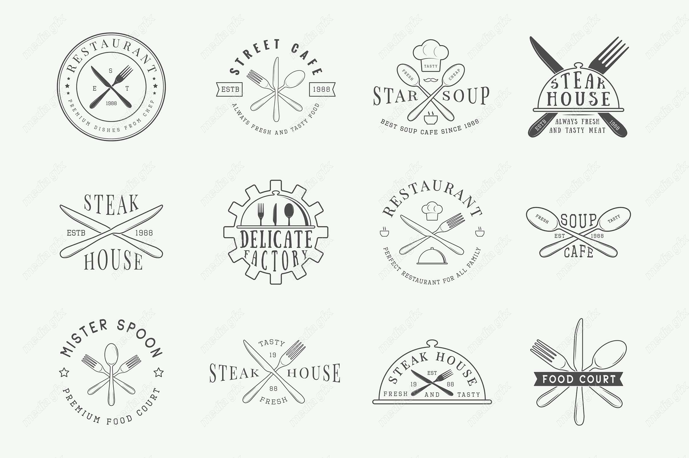 وکتور طرح لوگوی رستوران و آشپزخانه MV005131