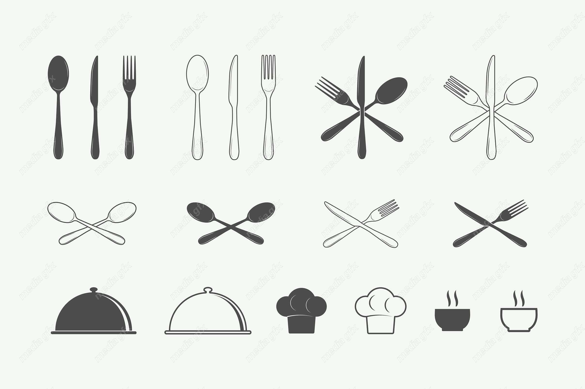 وکتور طرح لوگوی رستوران و آشپزخانه MV005132