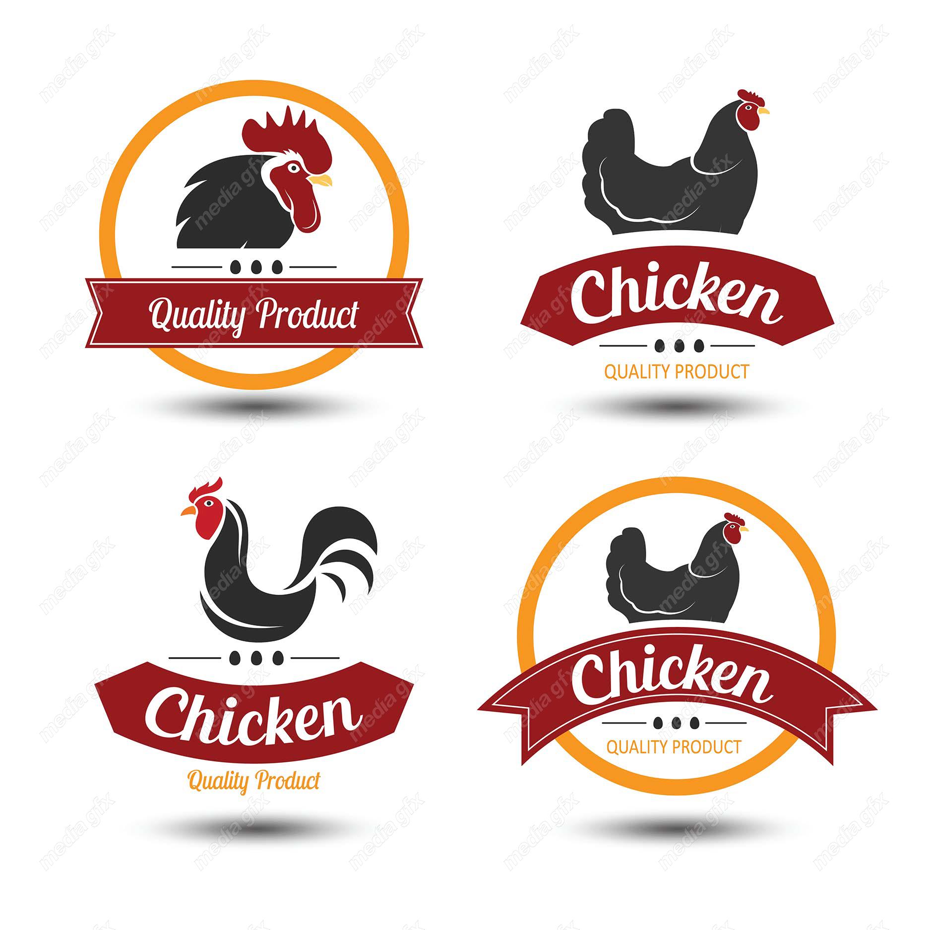 وکتور طرح لوگو و لیبل مرغ و خروس و مرغداری MV005160