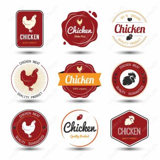 وکتور طرح لوگو و لیبل مرغ و خروس و مرغداری MV005164