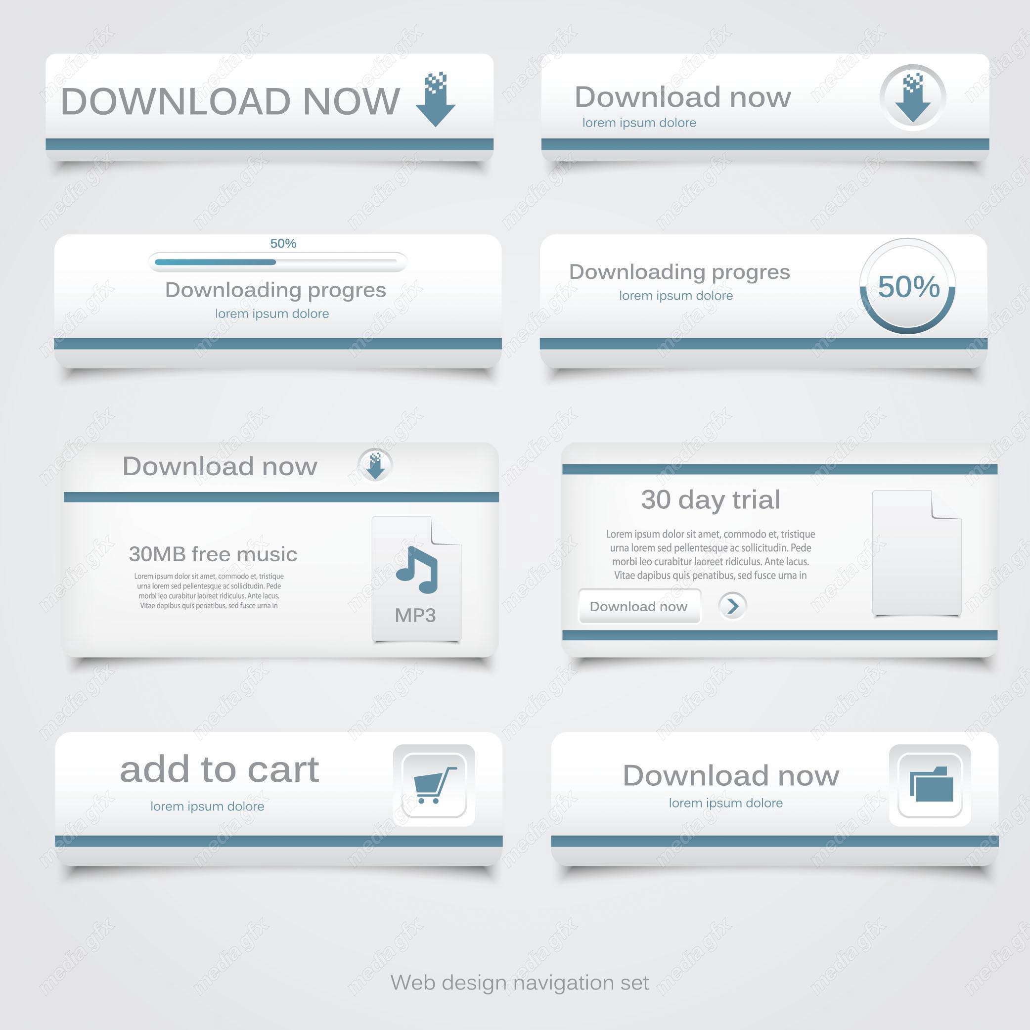 وکتور تب و منو وب سایت دانلود رایگان  MV005282