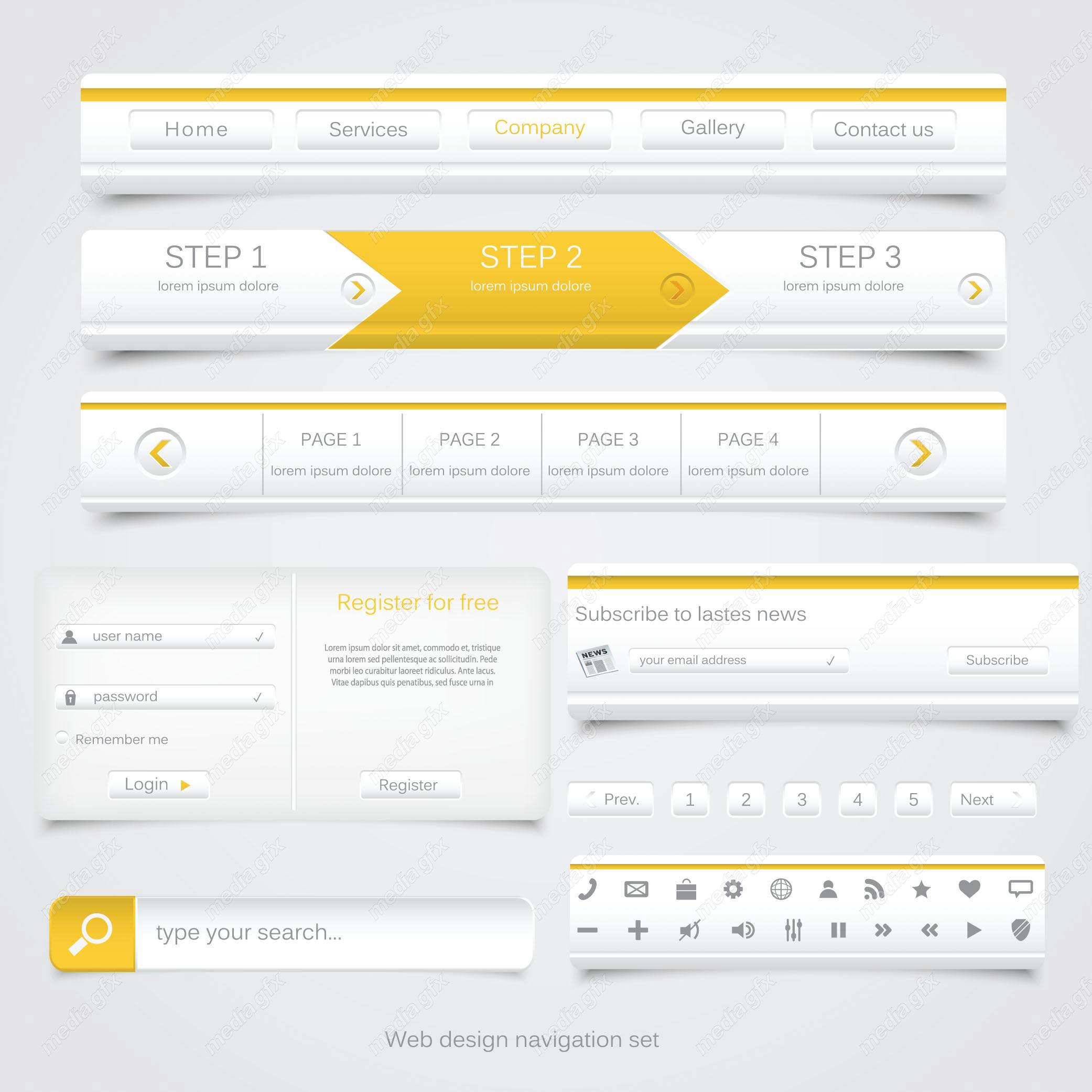 وکتور تب و منو وب سایت دانلود رایگان  MV005283