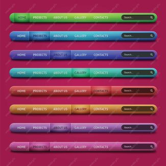 وکتور تب و منو وب سایت دانلود رایگان  MV005286