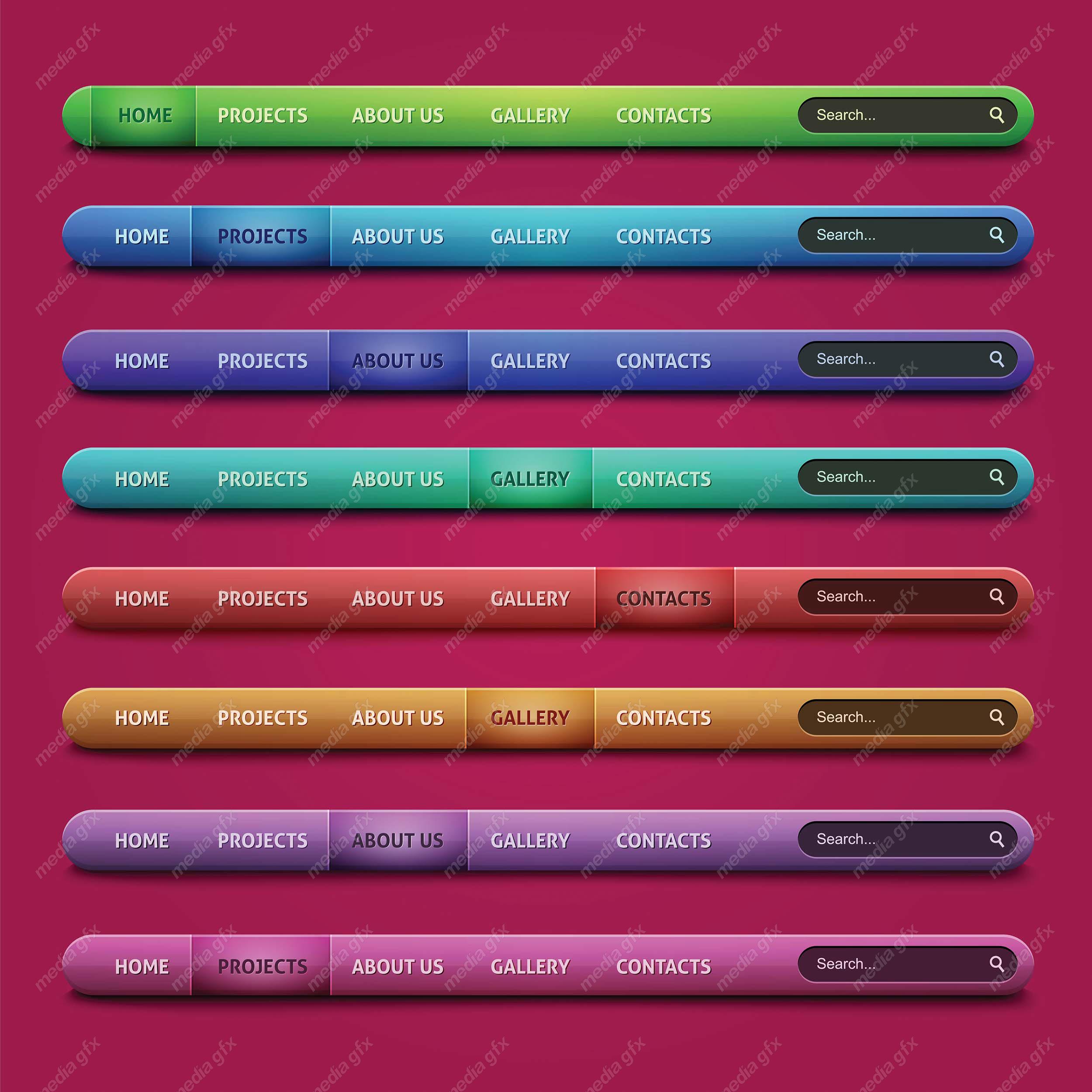 وکتور تب و منو وب سایت دانلود رایگان  MV005286