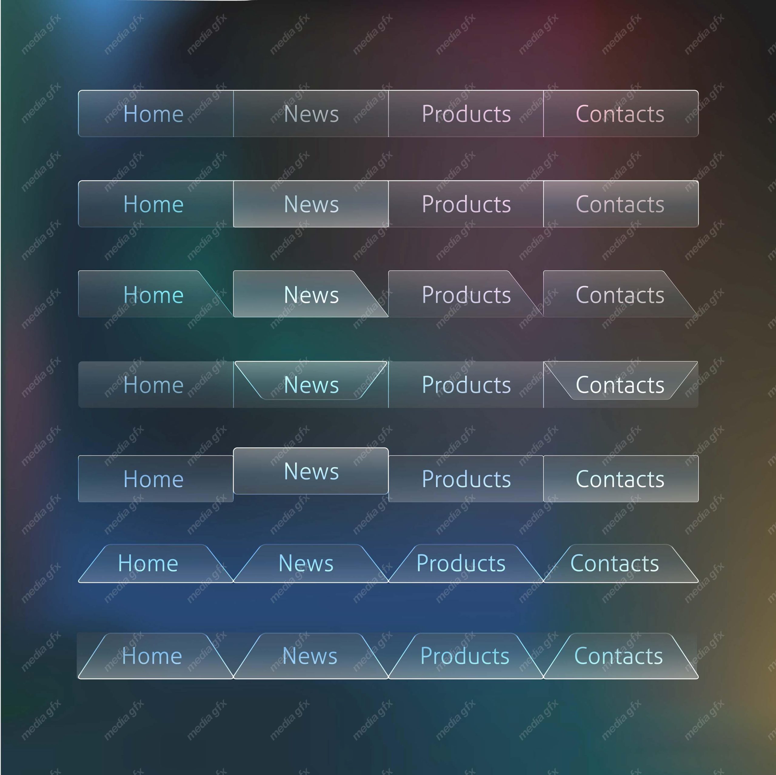 وکتور تب و منو وب سایت دانلود رایگان  MV005308