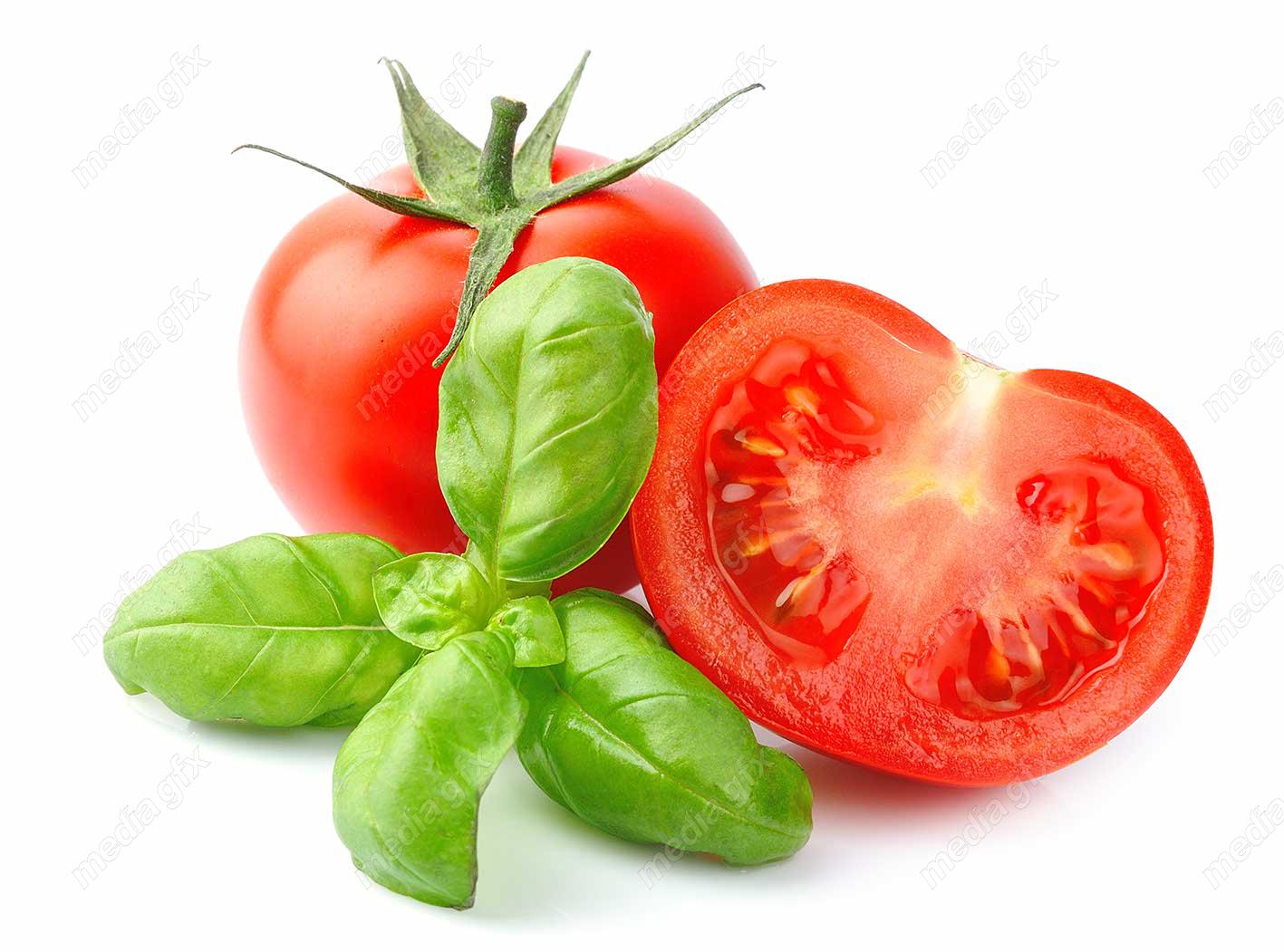 عکس با کیفیت گوجه فرنگی پس زمینه سفید MJ005371