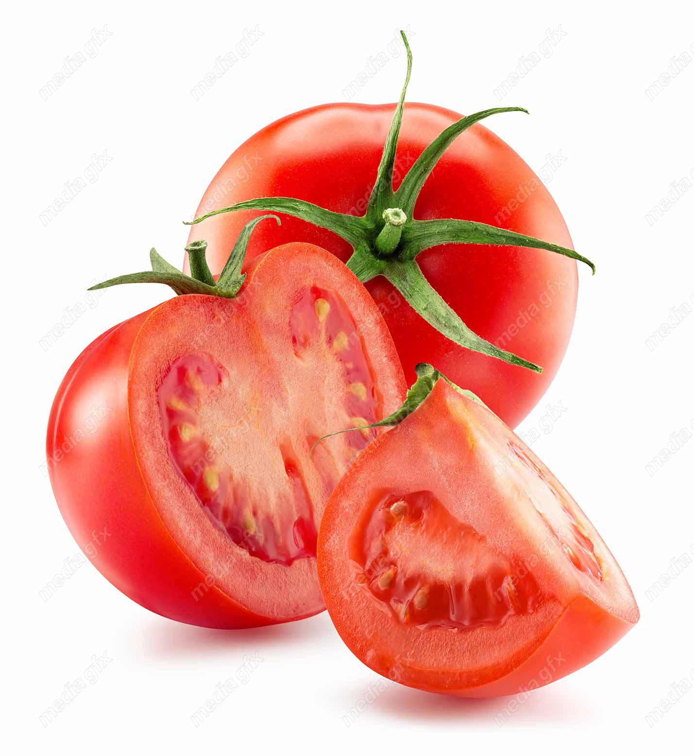 عکس با کیفیت گوجه فرنگی پس زمینه سفید MJ005380