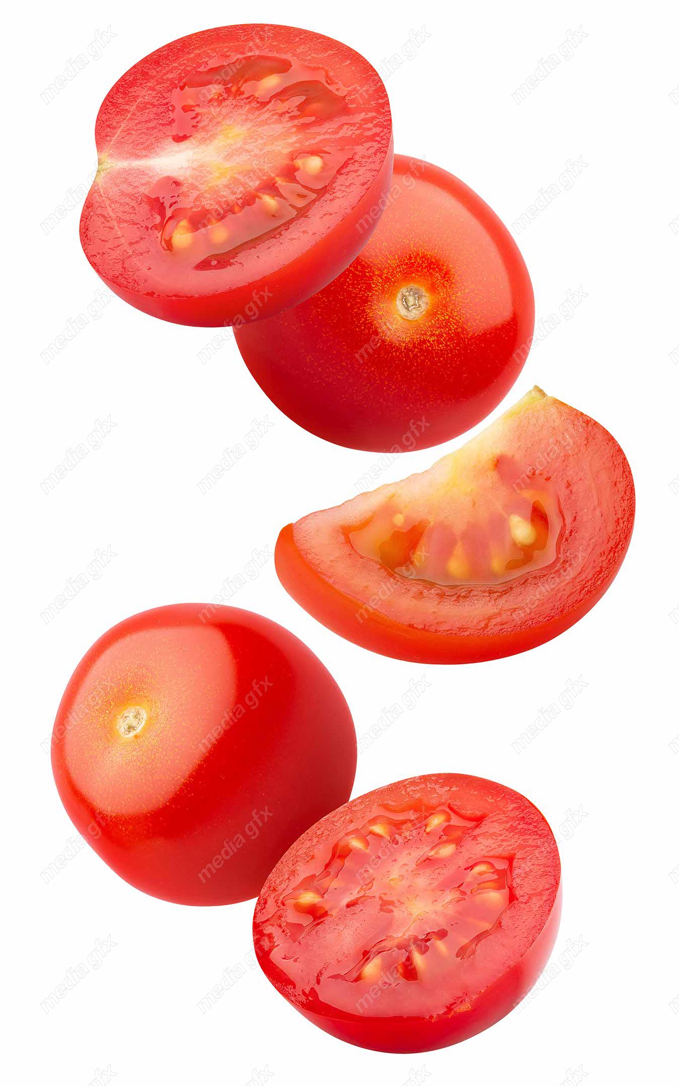 عکس با کیفیت گوجه فرنگی پس زمینه سفید MJ005386