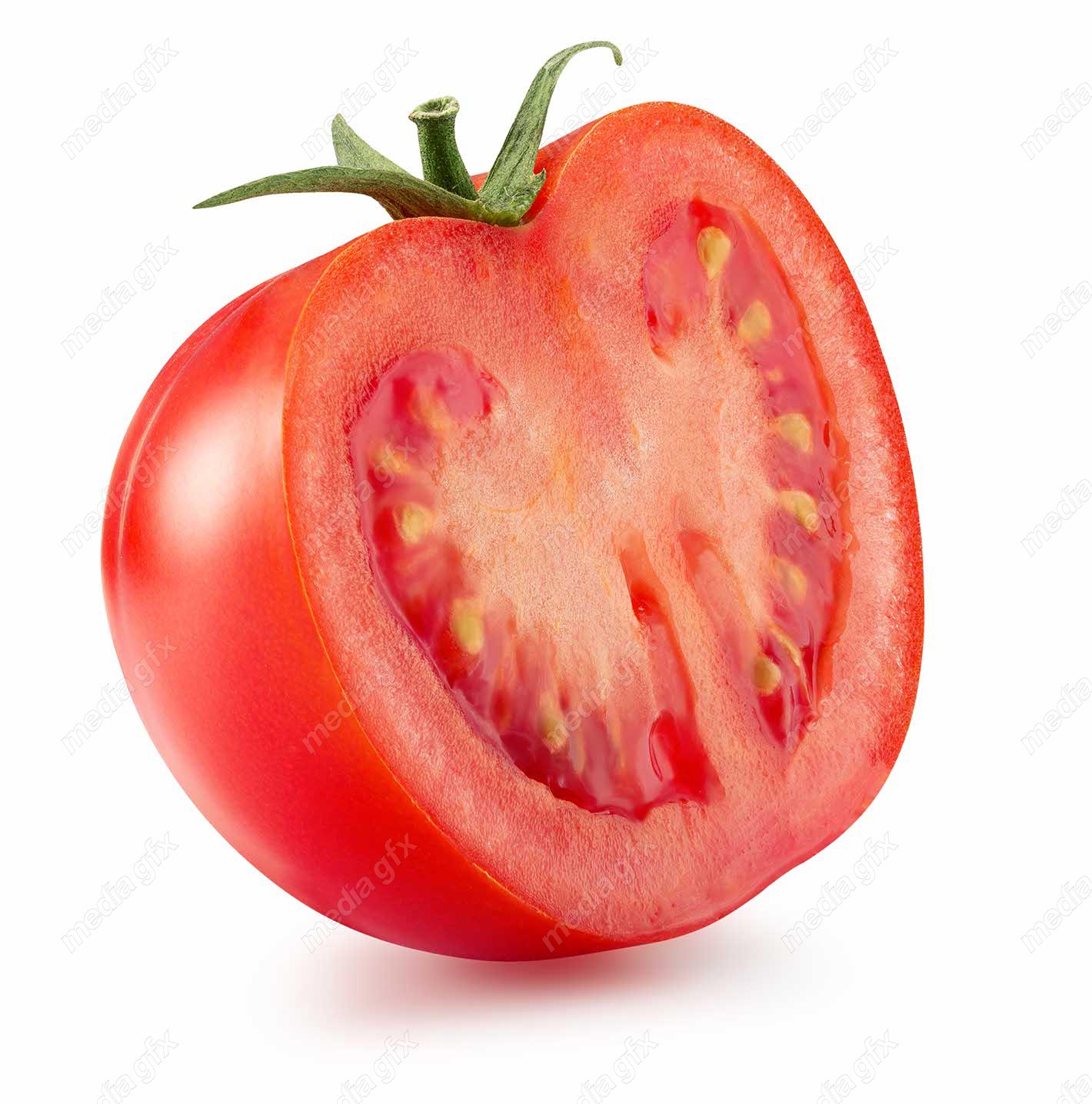 عکس با کیفیت گوجه فرنگی پس زمینه سفید MJ005390