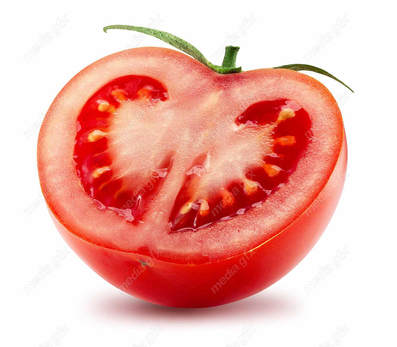 عکس با کیفیت گوجه فرنگی پس زمینه سفید MJ005391