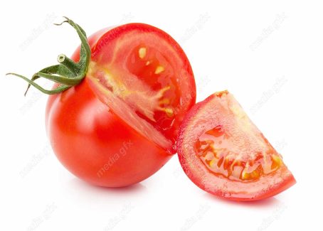 عکس با کیفیت گوجه فرنگی پس زمینه سفید MJ005394