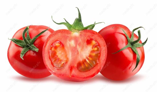 عکس با کیفیت گوجه فرنگی پس زمینه سفید MJ005395