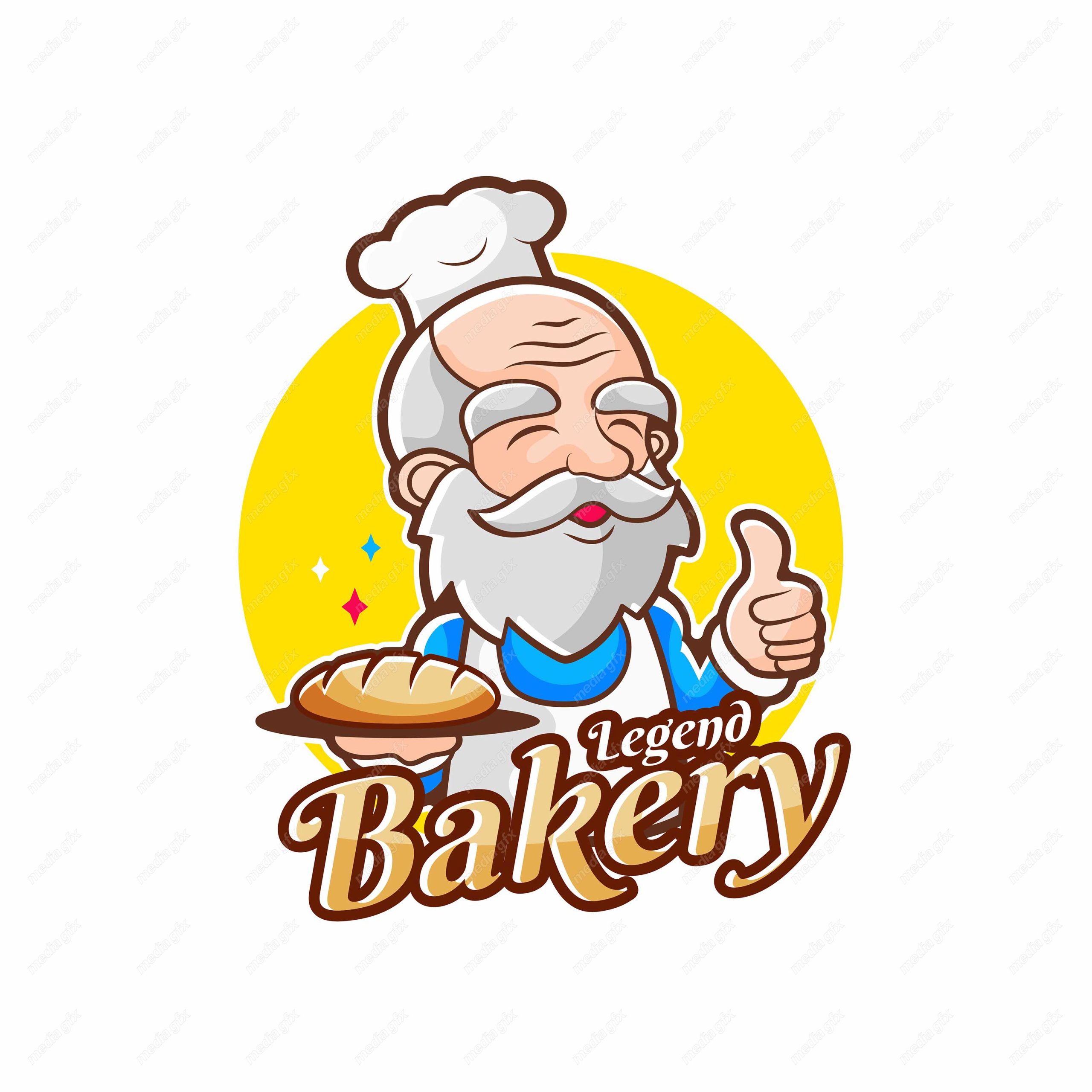 وکتور لوگوی کارتونی آشپزی غذا و شیرینی پزی سرآشپز  MV005425