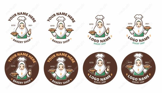 وکتور لوگوی کارتونی آشپزی غذا و شیرینی پزی سرآشپز  MV005432