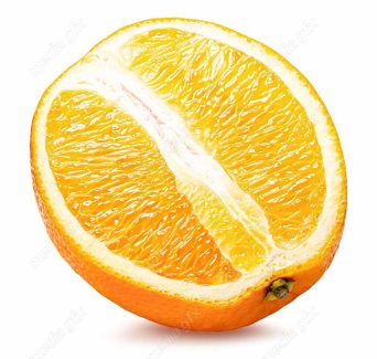 عکس با کیفیت پرتقال برش خورده پس زمینه سفید  MJ005569