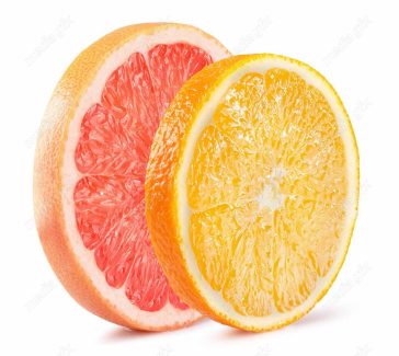 عکس با کیفیت پرتقال برش خورده پس زمینه سفید  MJ005571