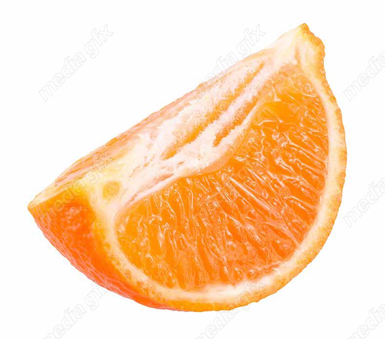 عکس با کیفیت پرتقال برش خورده پس زمینه سفید  MJ005580