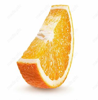 عکس با کیفیت پرتقال برش خورده پس زمینه سفید  MJ005583