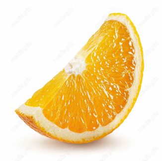 عکس با کیفیت پرتقال برش خورده پس زمینه سفید  MJ005584