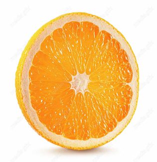 عکس با کیفیت پرتقال برش خورده پس زمینه سفید  MJ005586