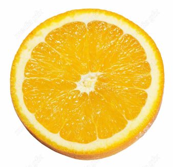عکس با کیفیت پرتقال برش خورده پس زمینه سفید  MJ005588