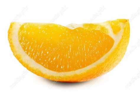 عکس با کیفیت پرتقال برش خورده پس زمینه سفید  MJ005590