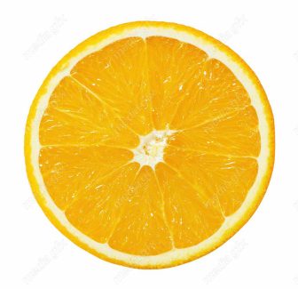 عکس با کیفیت پرتقال برش خورده پس زمینه سفید  MJ005591