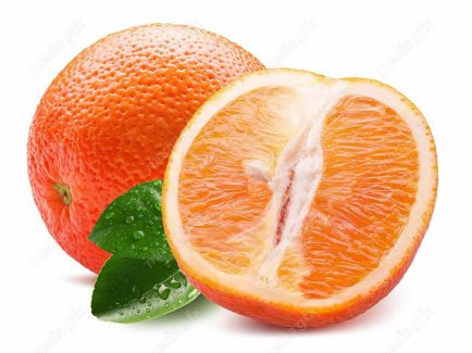 عکس با کیفیت پرتقال برش خورده پس زمینه سفید  MJ005595