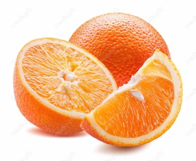 عکس با کیفیت پرتقال برش خورده پس زمینه سفید  MJ005598