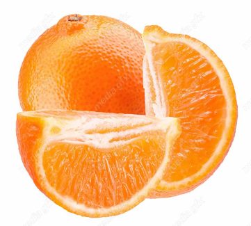 عکس با کیفیت پرتقال برش خورده پس زمینه سفید  MJ005599