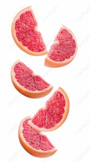 عکس با کیفیت گریپ فروت و پرتقال خونی پس زمینه سفید MJ005628