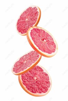 عکس با کیفیت گریپ فروت و پرتقال خونی پس زمینه سفید MJ005630