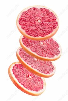عکس با کیفیت گریپ فروت و پرتقال خونی پس زمینه سفید MJ005632