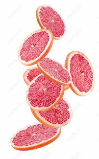 عکس با کیفیت گریپ فروت و پرتقال خونی پس زمینه سفید MJ005633