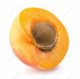 عکس با کیفیت زردآلو جدا شده در پس زمینه سفید MJ005717